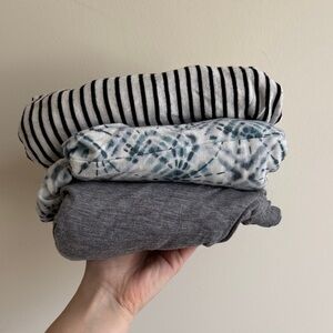 3-Pack Nursing covers- Black Stripe,  Copper Pearl Blue Tie-Dye, Heather Gray -